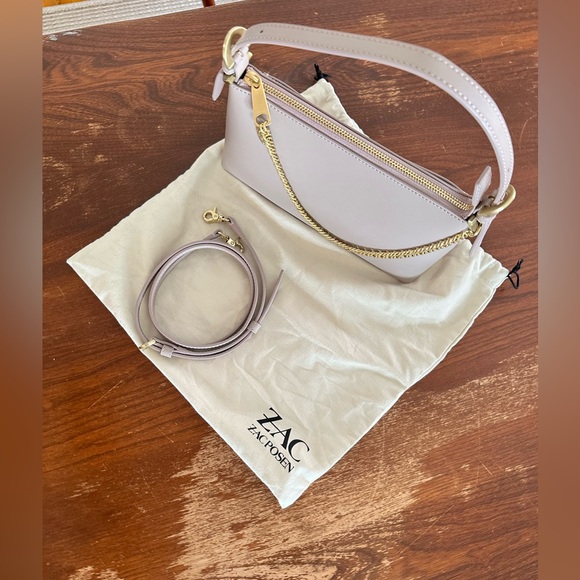 Zac Posen shoulder bag with cross body strap purple/mauve - Picture 3 of 5